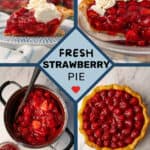 Fresh strawberry pie pinterest image.