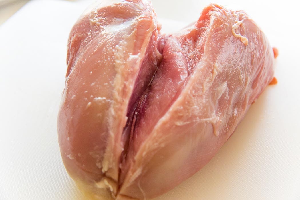 second step is to make a cut along the breast bone to fillet the breast meat.