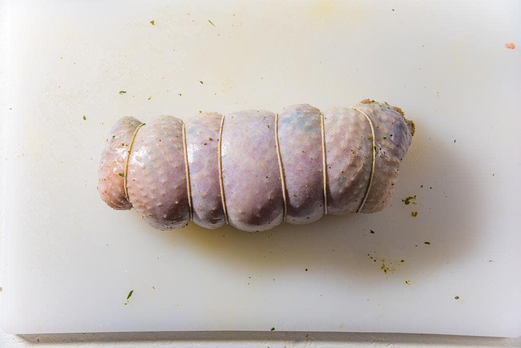 Turn the roulade over so that the presentation side is up.