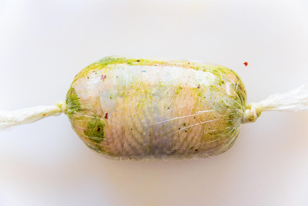 Another option is to use plastic wrap to wrap the roulade up tightly. But this method is more cumbersome.